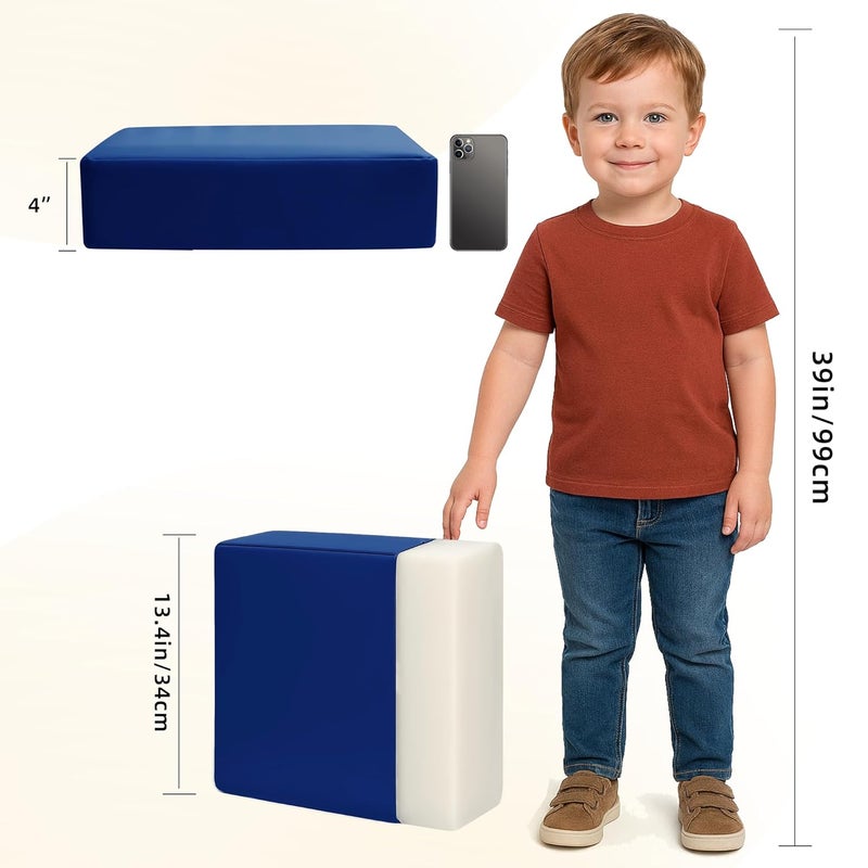 Eiury Toddler Booster Seat Dining Table Kitchen Chair, Waterproof Anti-Scratch PU Cushion, Non-Slip Bottom, Adjustable Buckle Straps, Easy Clean Portable Seat Cushion (Dark Blue) - Image 5